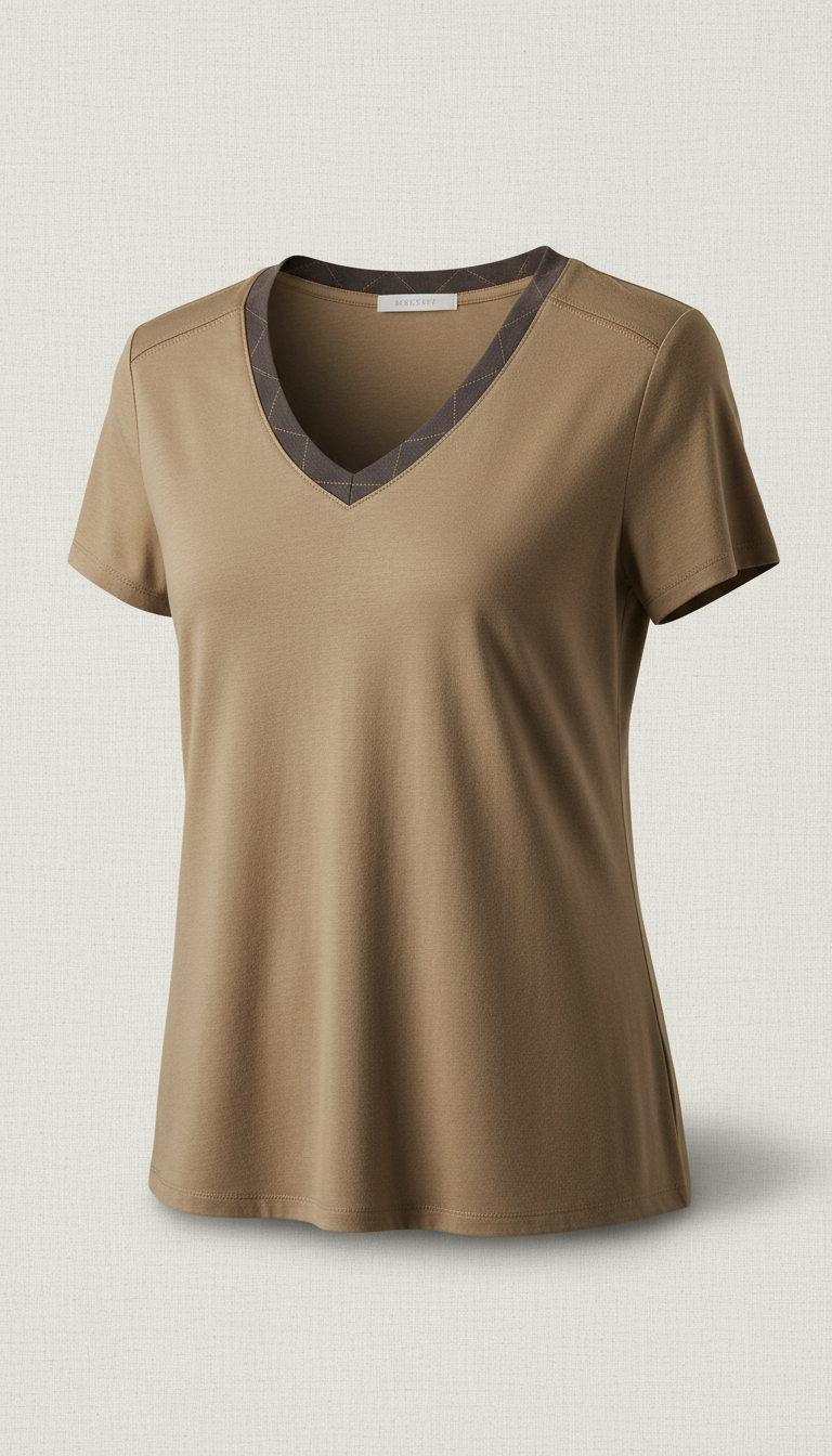 Women's V-Neck Tee Cotton-Modal Blend