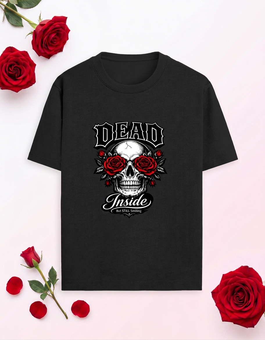 Dead Inside Skull Graphic T-Shirt