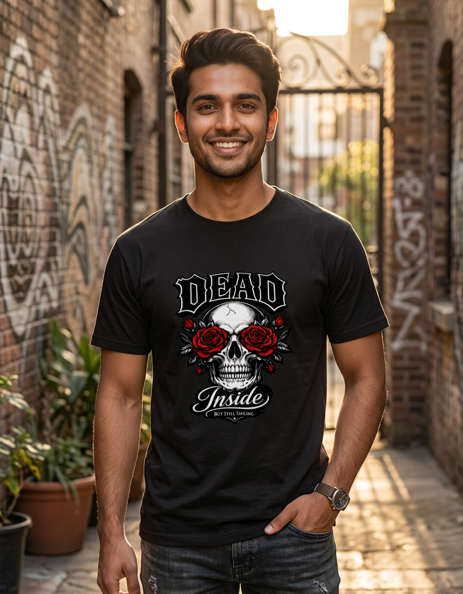 Dead Inside Skull Graphic T-Shirt