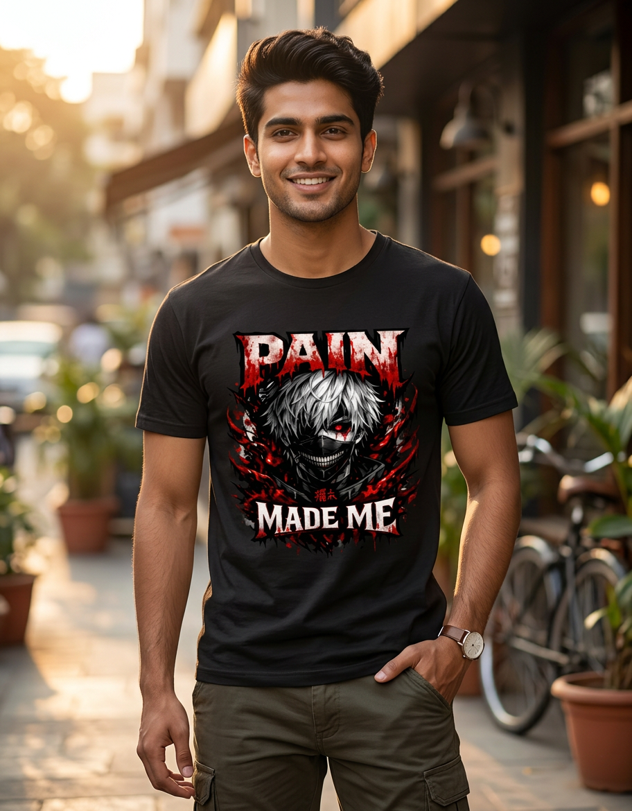 Pain Made Me Anime Graphic T-Shirt | Dark Aesthetic Premium Unisex Cotton Tee