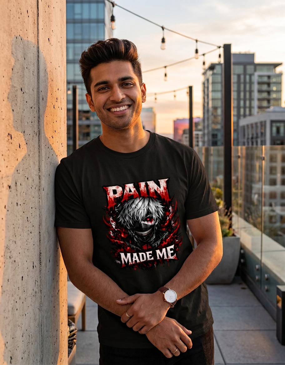 Pain Made Me Anime Graphic T-Shirt | Dark Aesthetic Premium Unisex Cotton Tee
