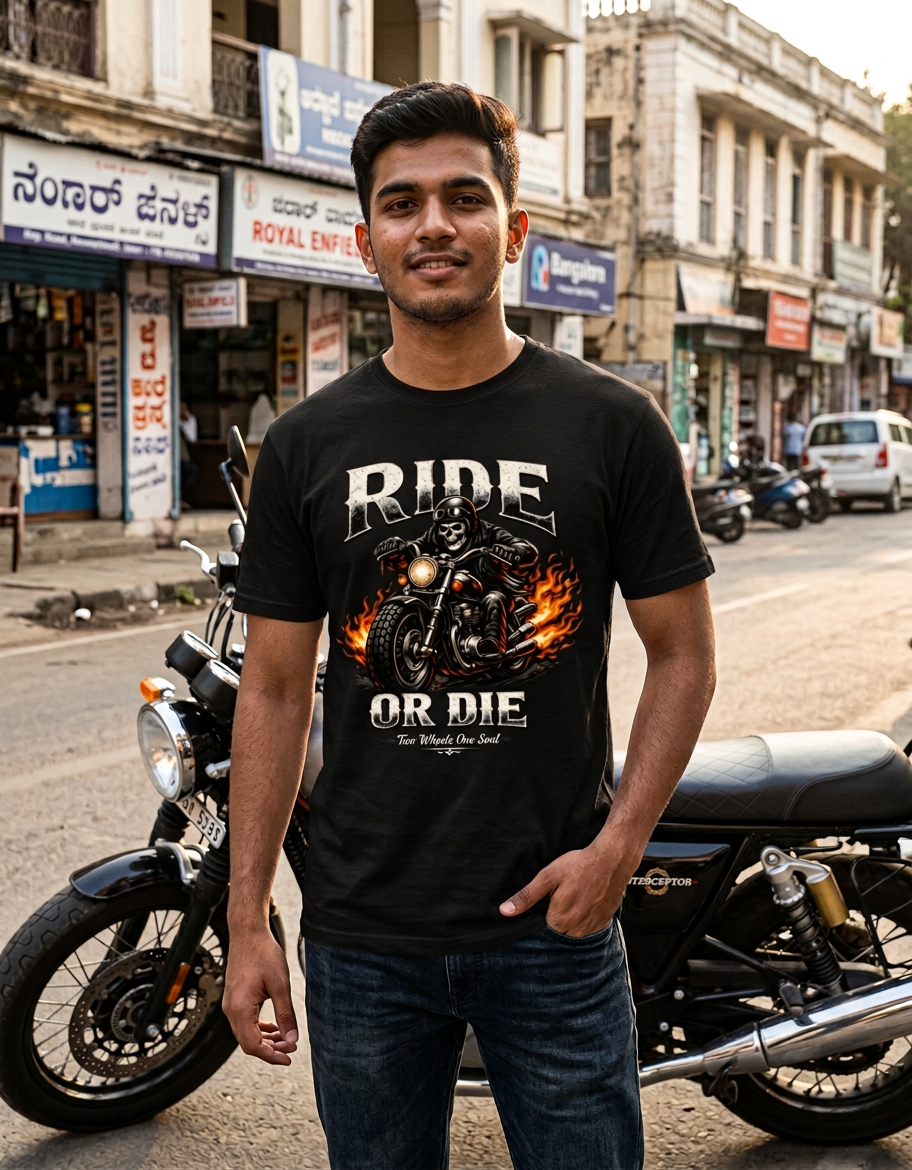 Ride or Die Biker Graphic T-Shirt | Premium Motorcycle Rider Unisex Cotton Tee