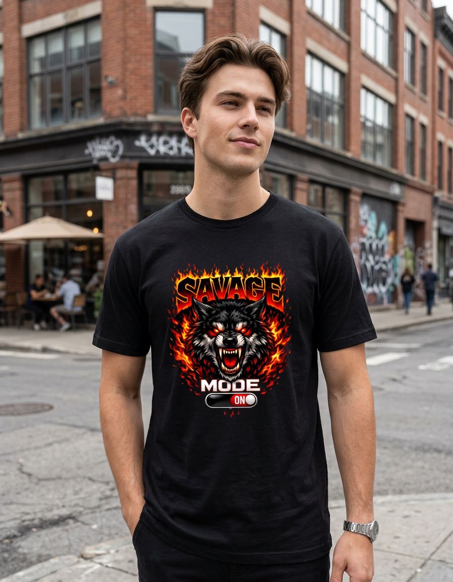 Savage Mode Wolf T-Shirt