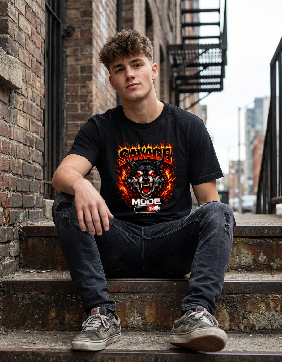 Savage Mode Wolf T-Shirt